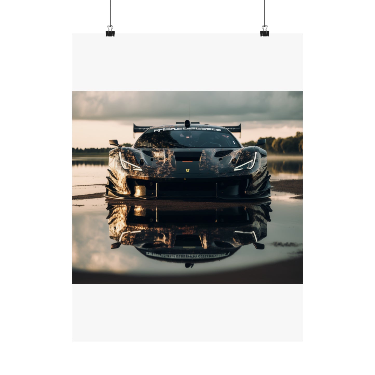 Premium Matte Vertical Posters Ferrari Lake 3