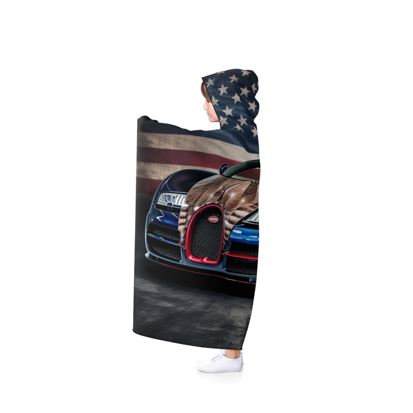 Hooded Blanket Bugatti American Flag 4