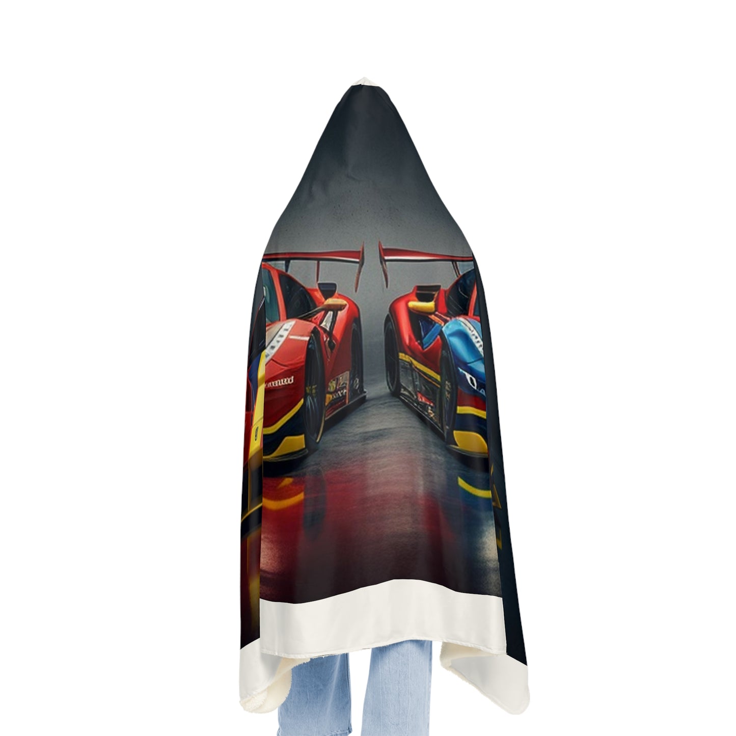 Snuggle Hooded Blanket Ferrari Red Blue 4