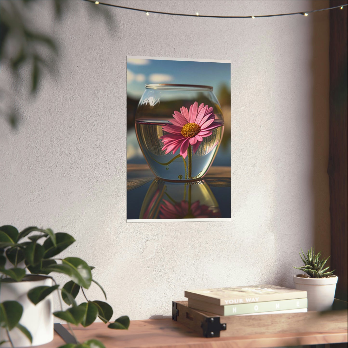 Premium Matte Vertical Posters Pink Daisy 3