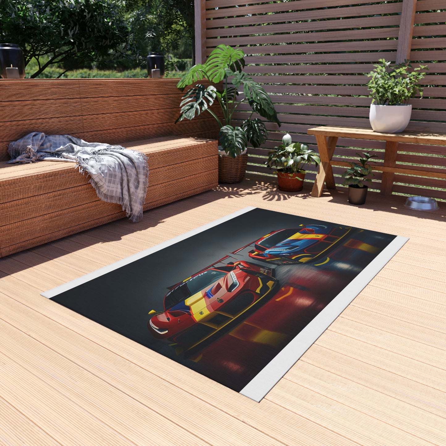 Outdoor Rug  Ferrari Red Blue 4