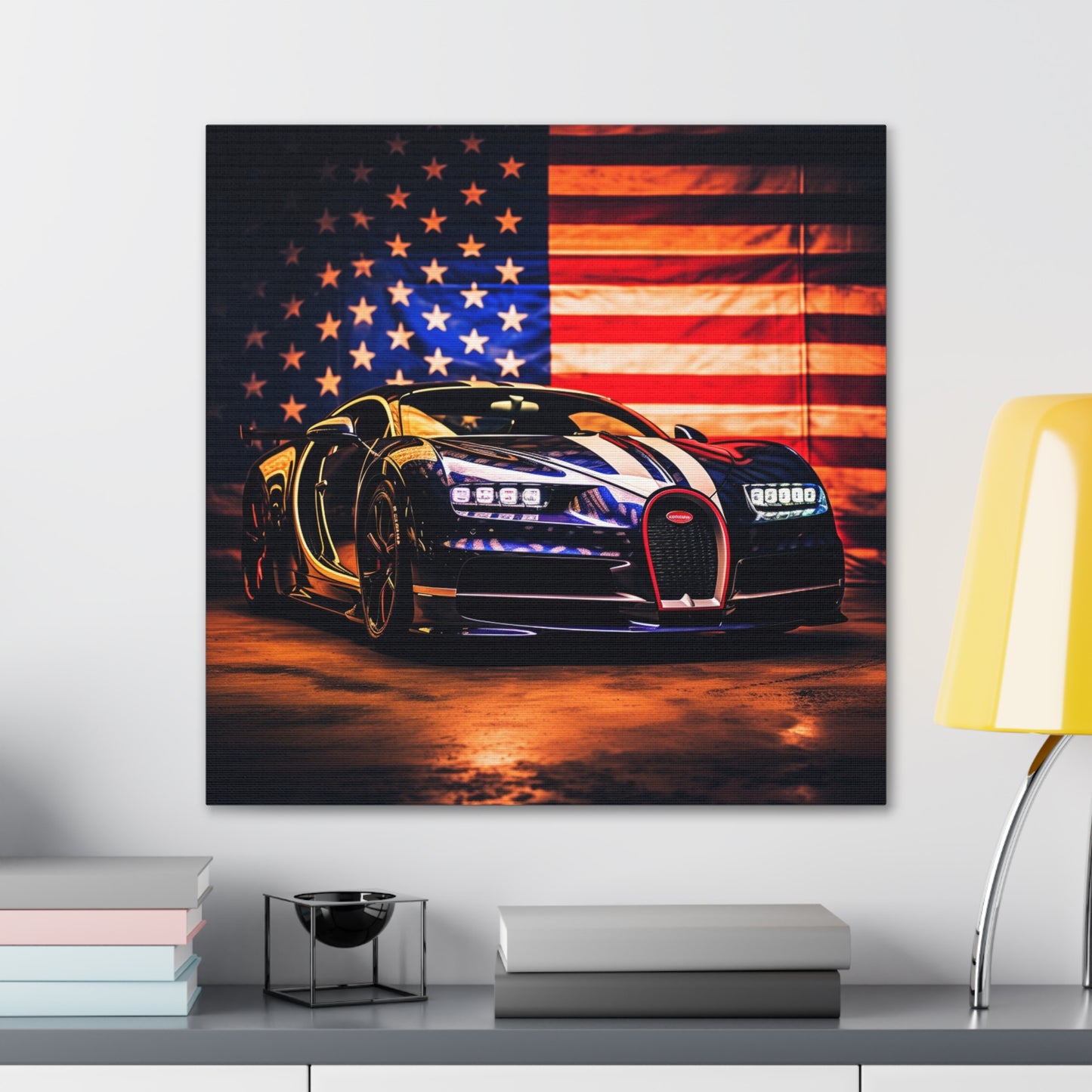 Canvas Gallery Wraps Macro Bugatti American Flag 4