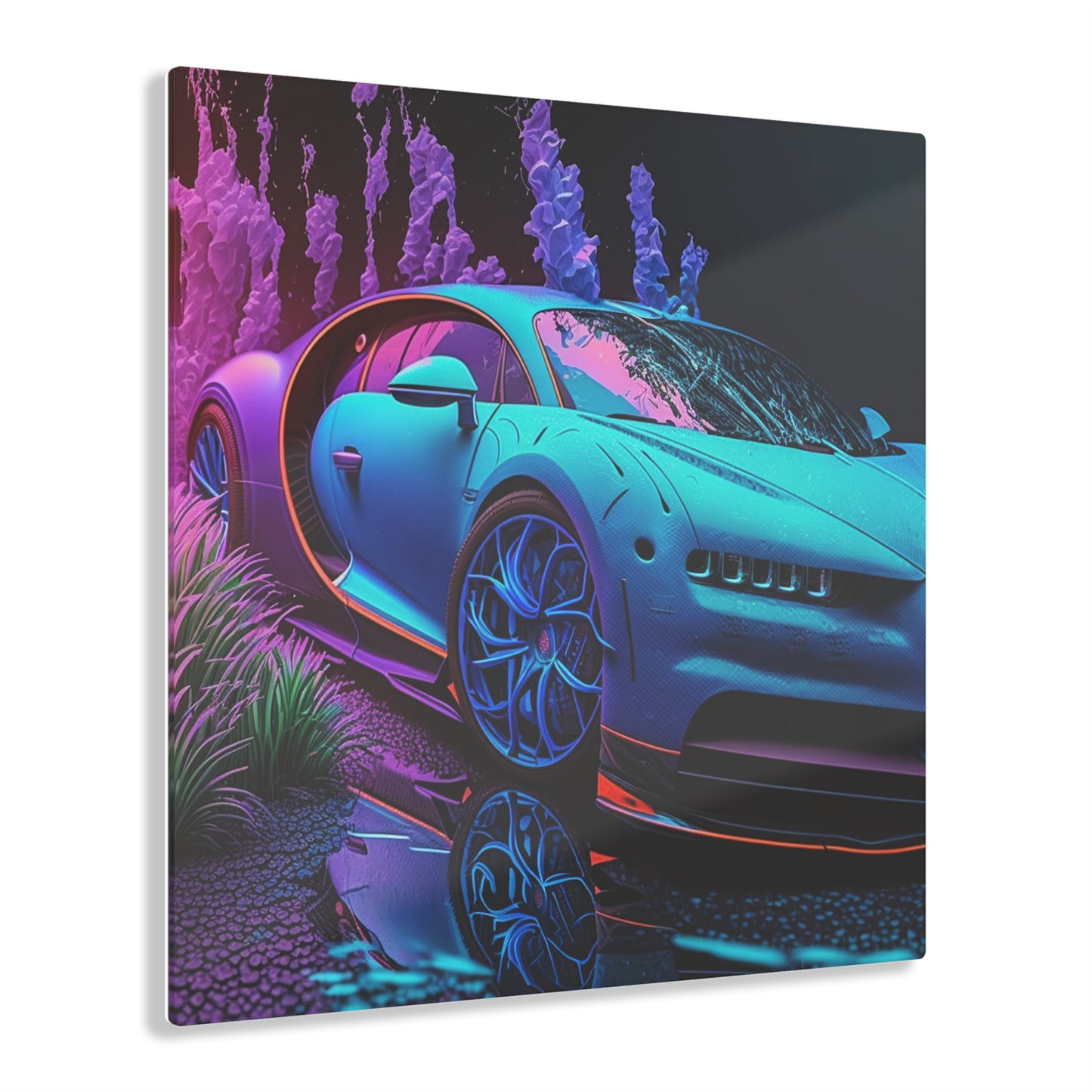 Acrylic Prints Bugatti Neon Chiron 2