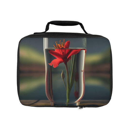Lunch Bag Red Lily in a Glass vase 1
