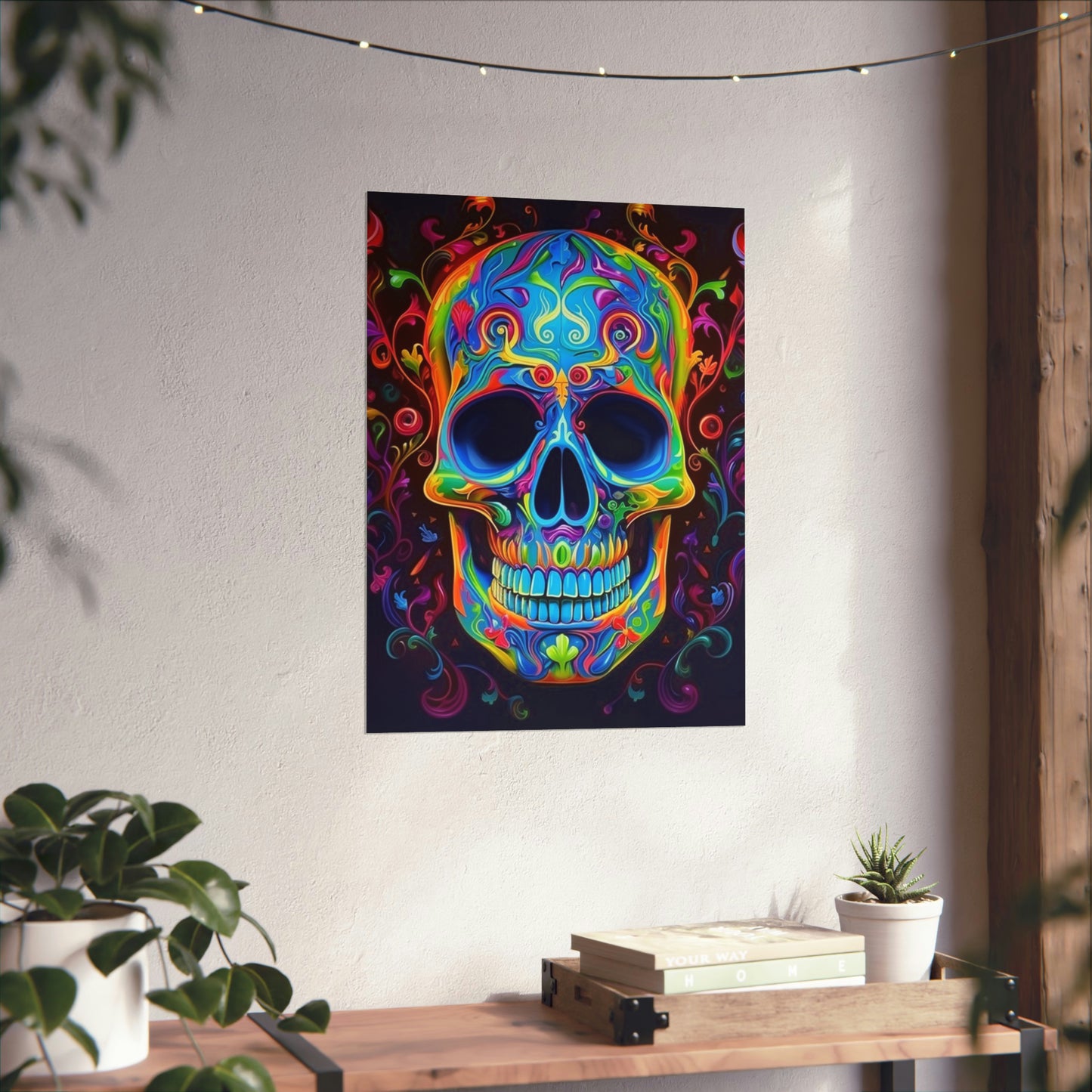 Premium Matte Vertical Posters Macro Skull Color 4
