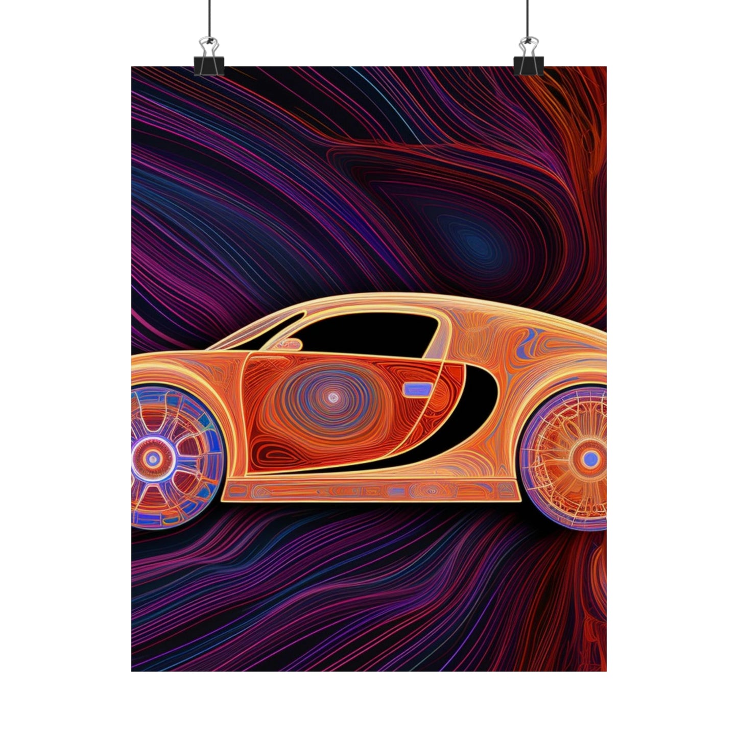 Premium Matte Vertical Posters Bugatti Abstract Concept 2