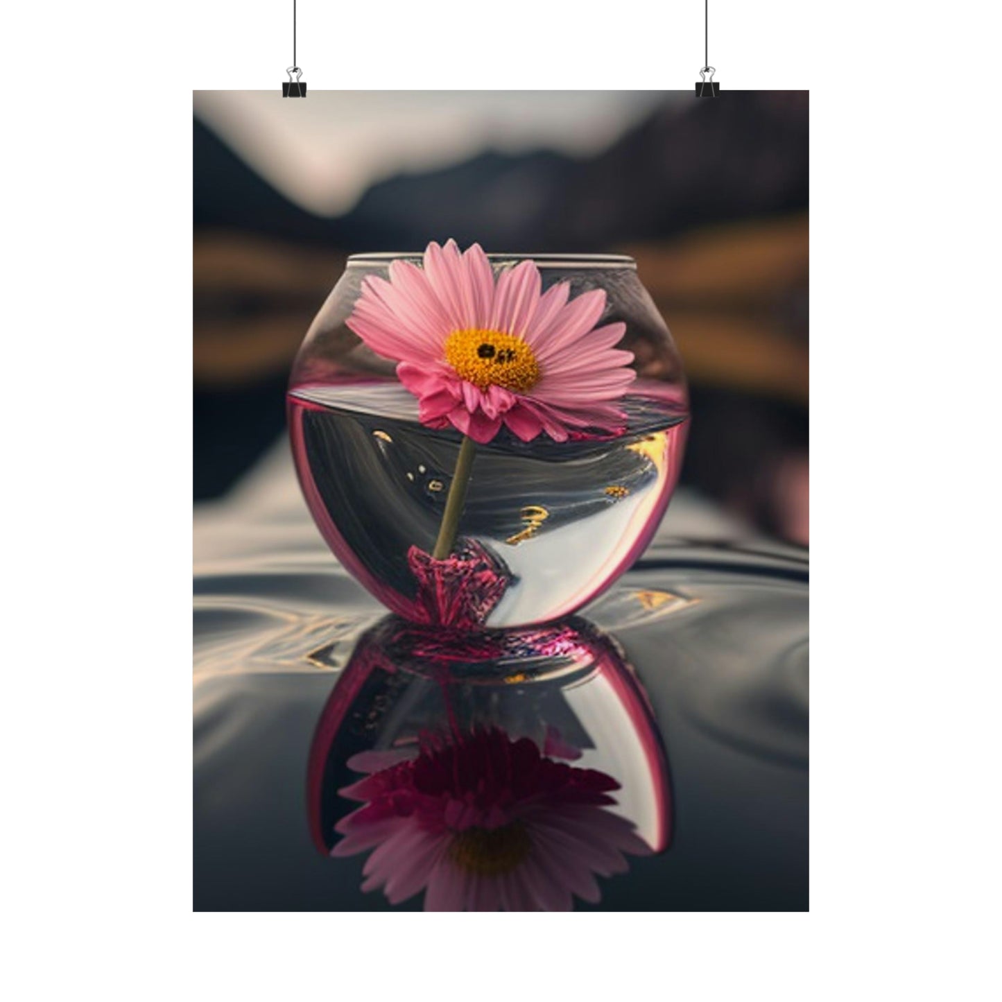 Premium Matte Vertical Posters Pink Daisy 1