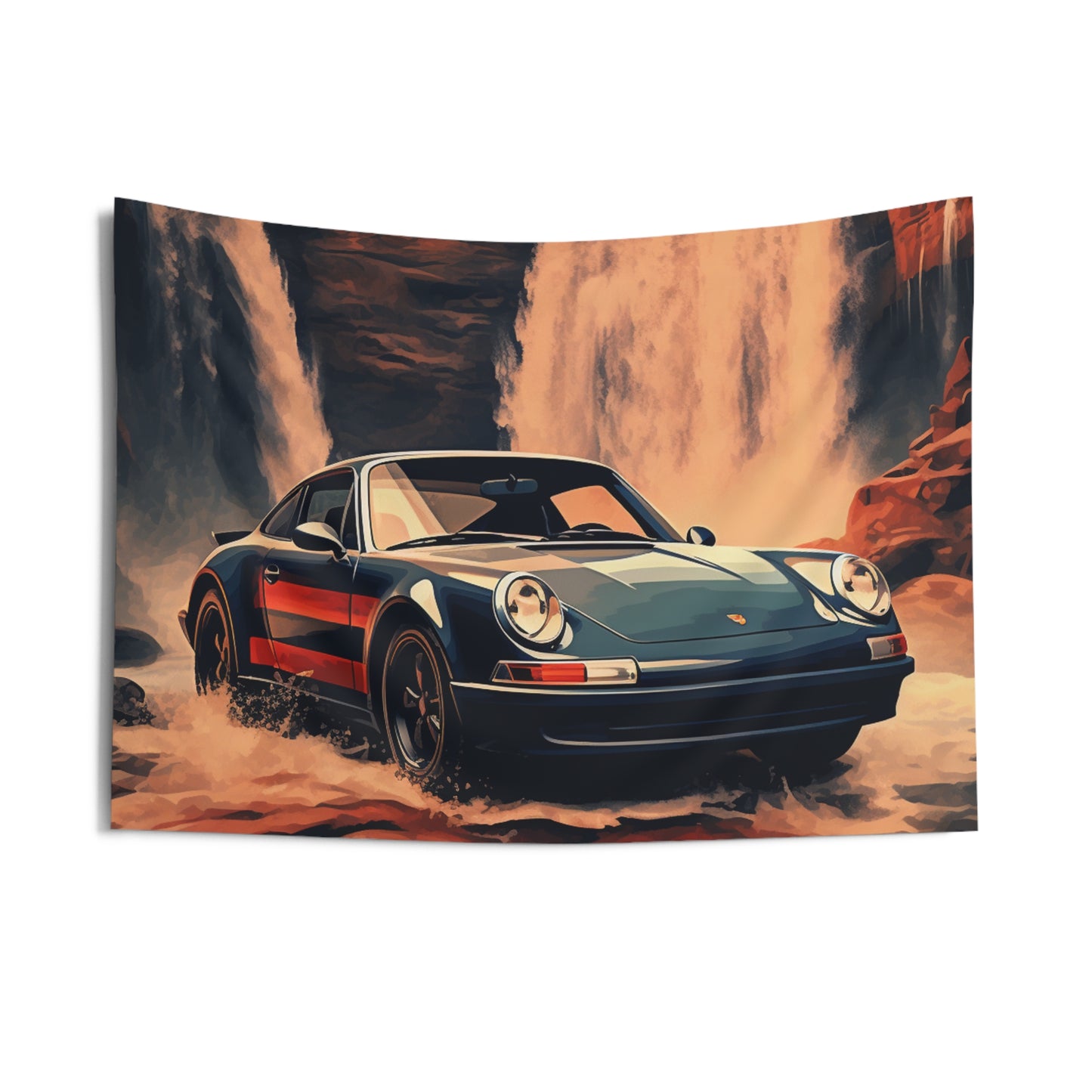 Indoor Wall Tapestries American Flag Porsche Abstract 3