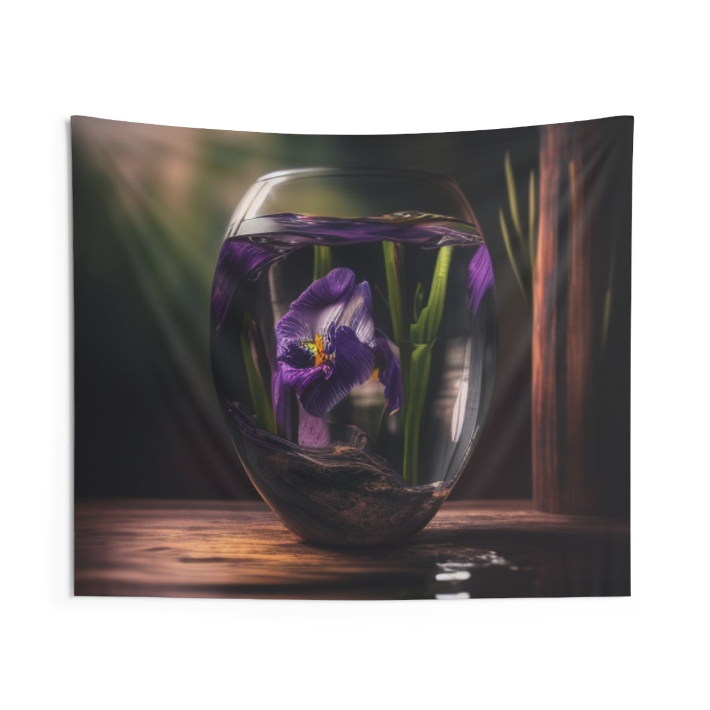 Indoor Wall Tapestries Purple Iris in a vase 4