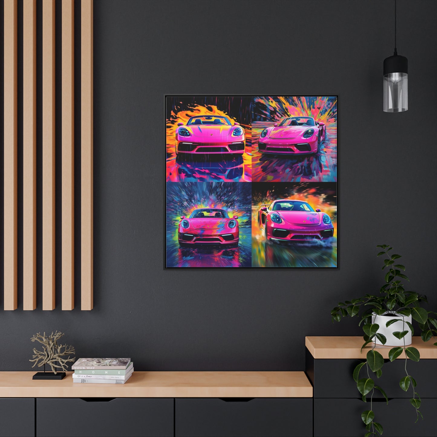 Gallery Canvas Wraps, Square Frame Pink Porsche water fusion 5