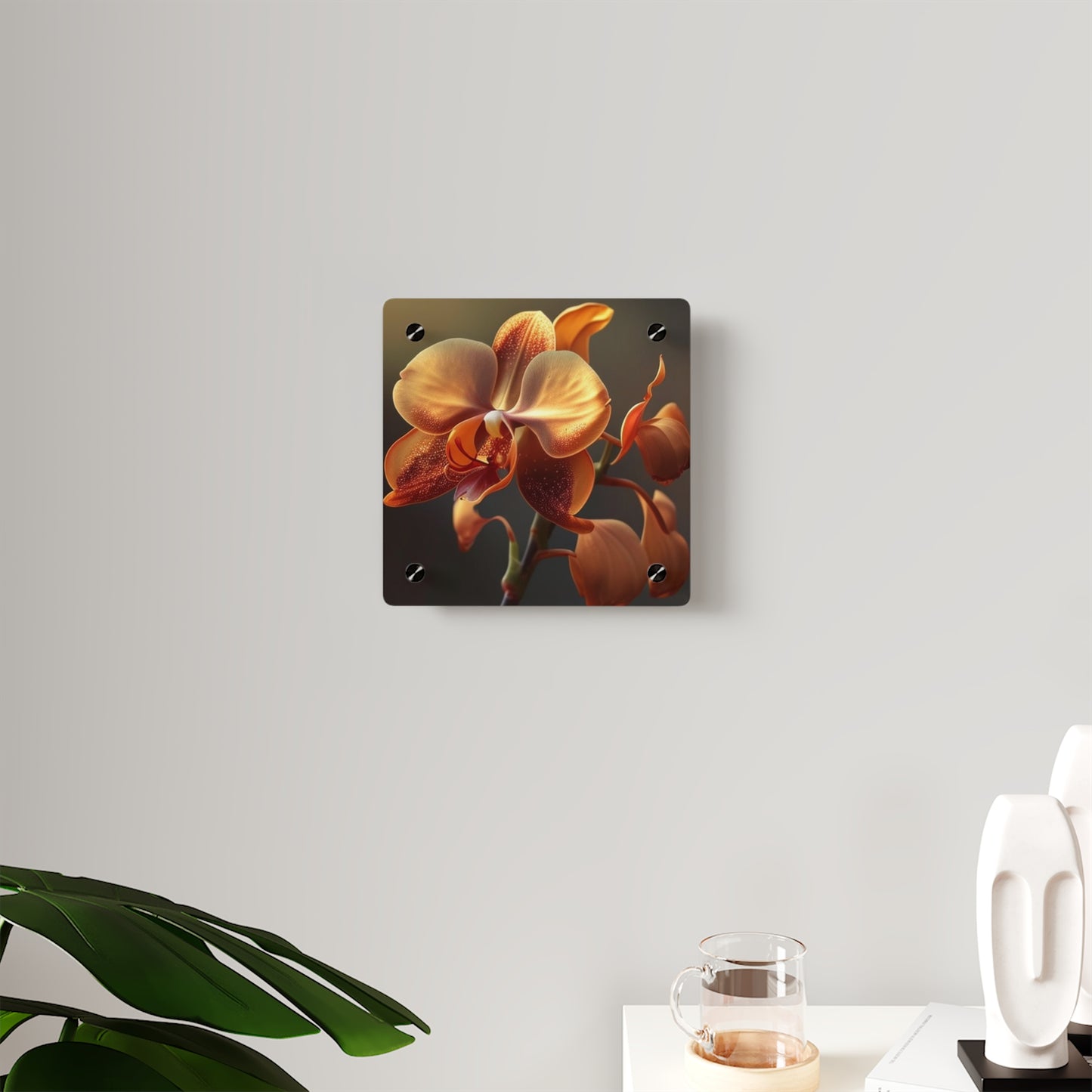 Acrylic Wall Art Panels Orange Orchid 1