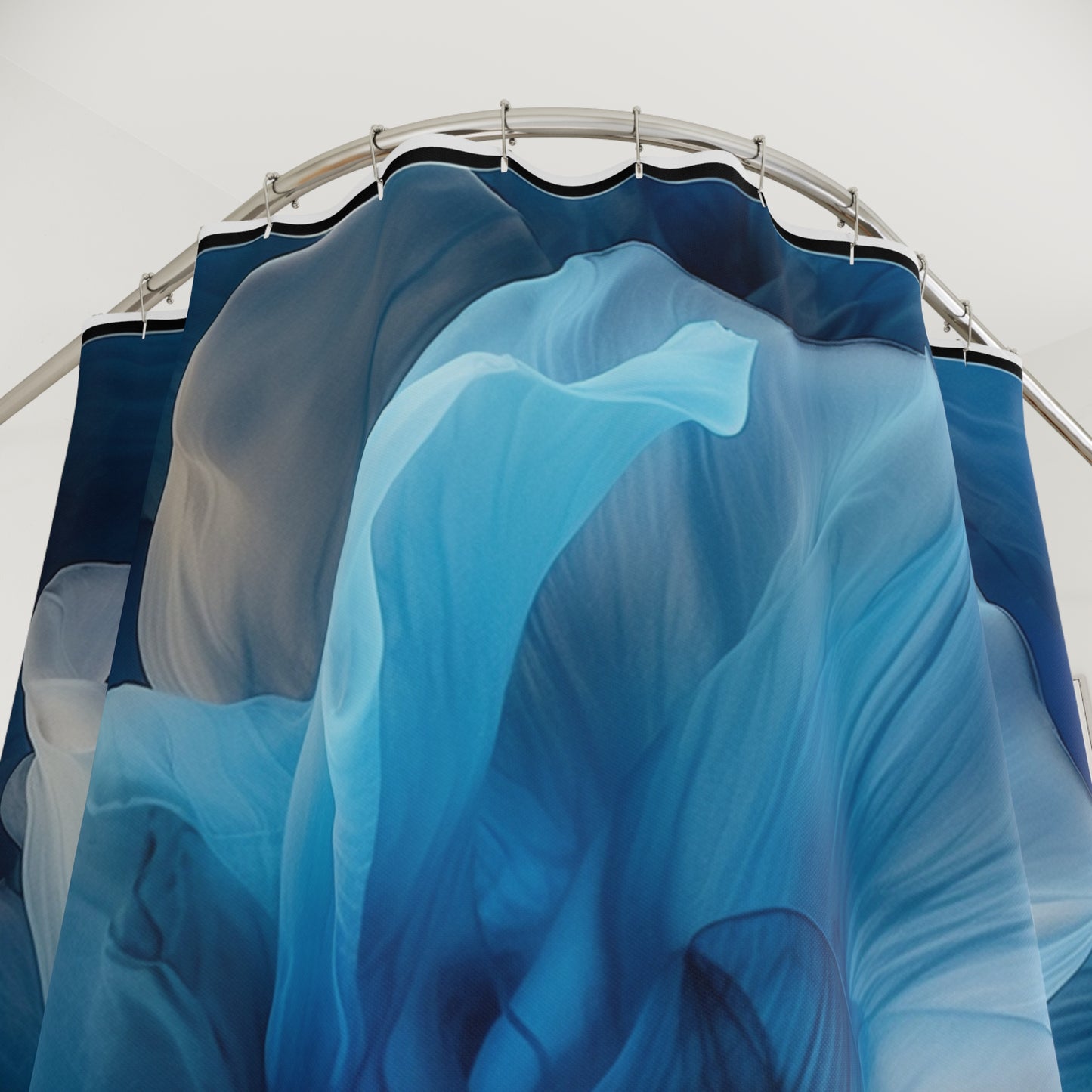 Polyester Shower Curtain Blue Tluip Abstract 2