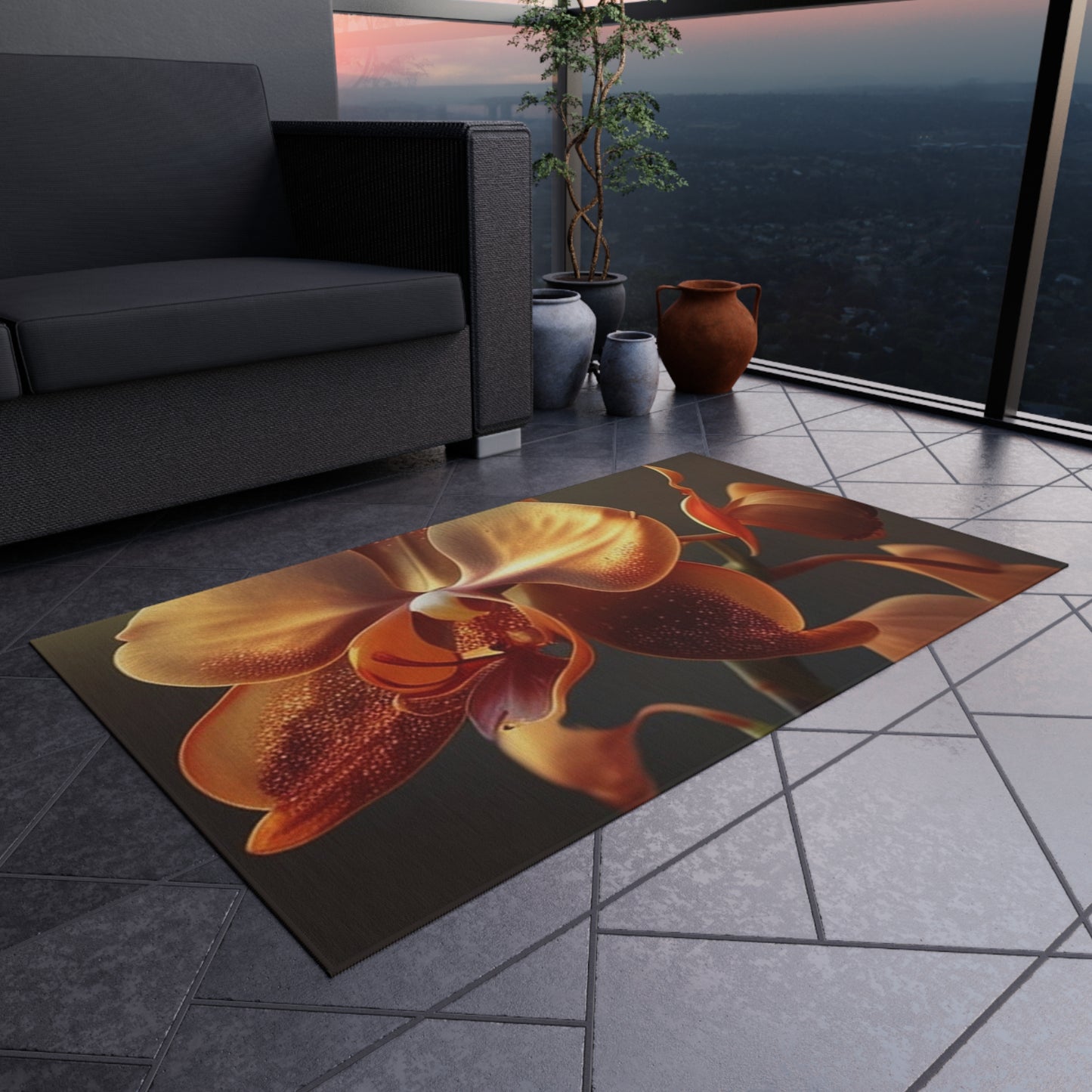 Outdoor Rug  Orange Orchid 1