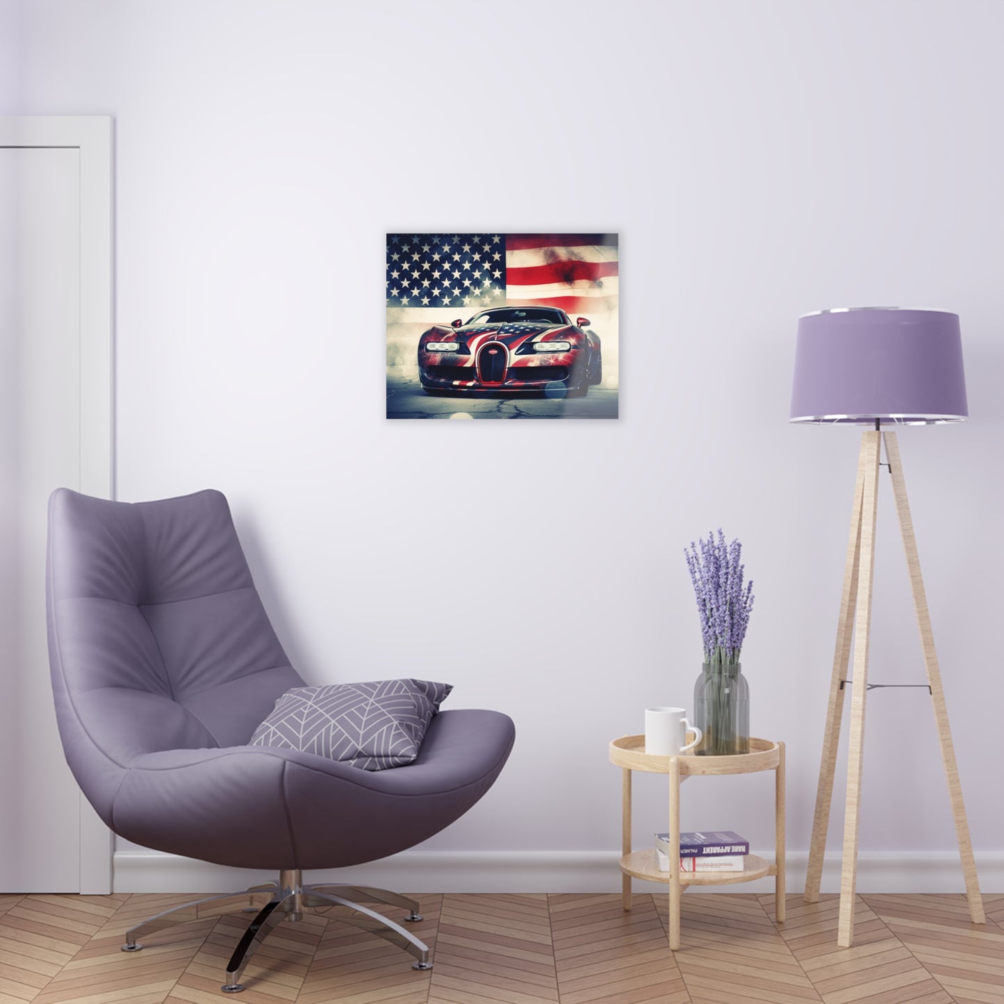 Acrylic Prints Abstract American Flag Background Bugatti 1