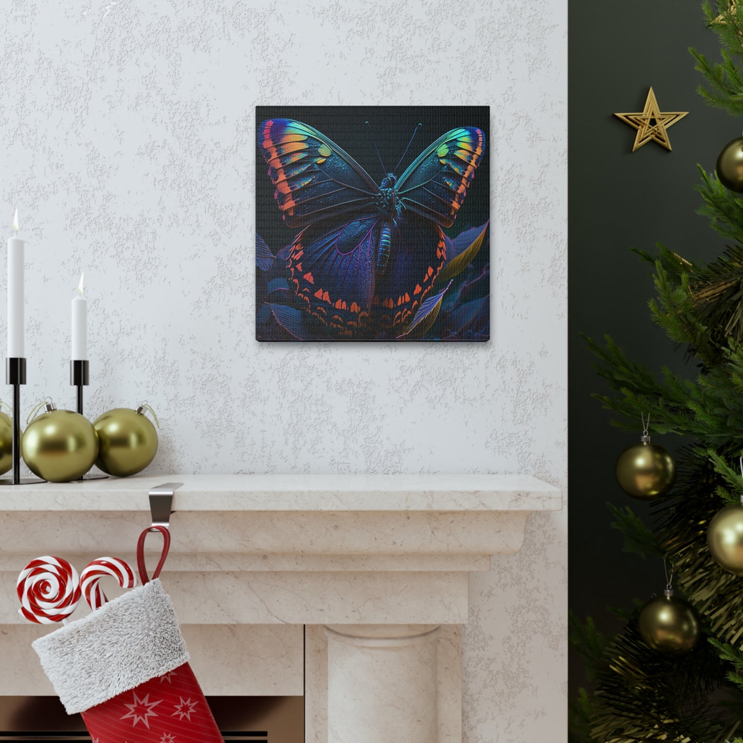 Canvas Gallery Wraps Hue Neon Butterfly 3