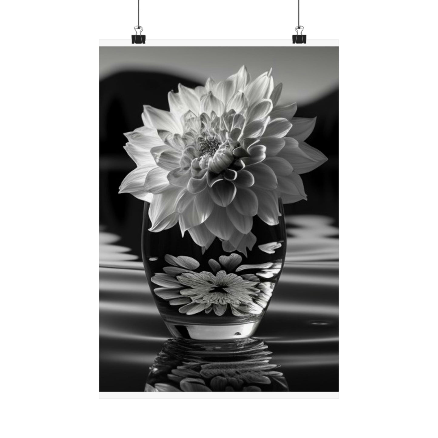 Premium Matte Vertical Posters White Dahlia 4