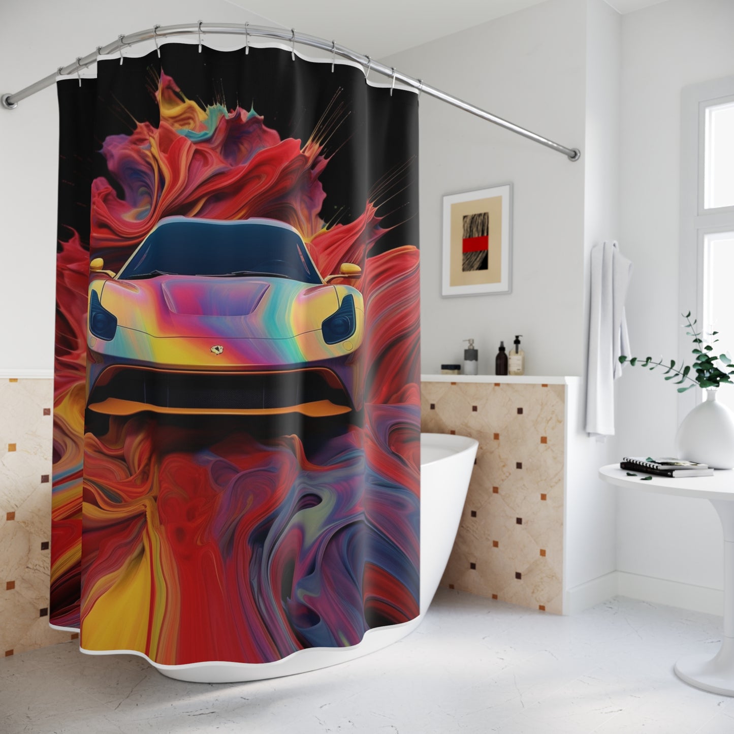 Polyester Shower Curtain Ferrari Water Fusion 1