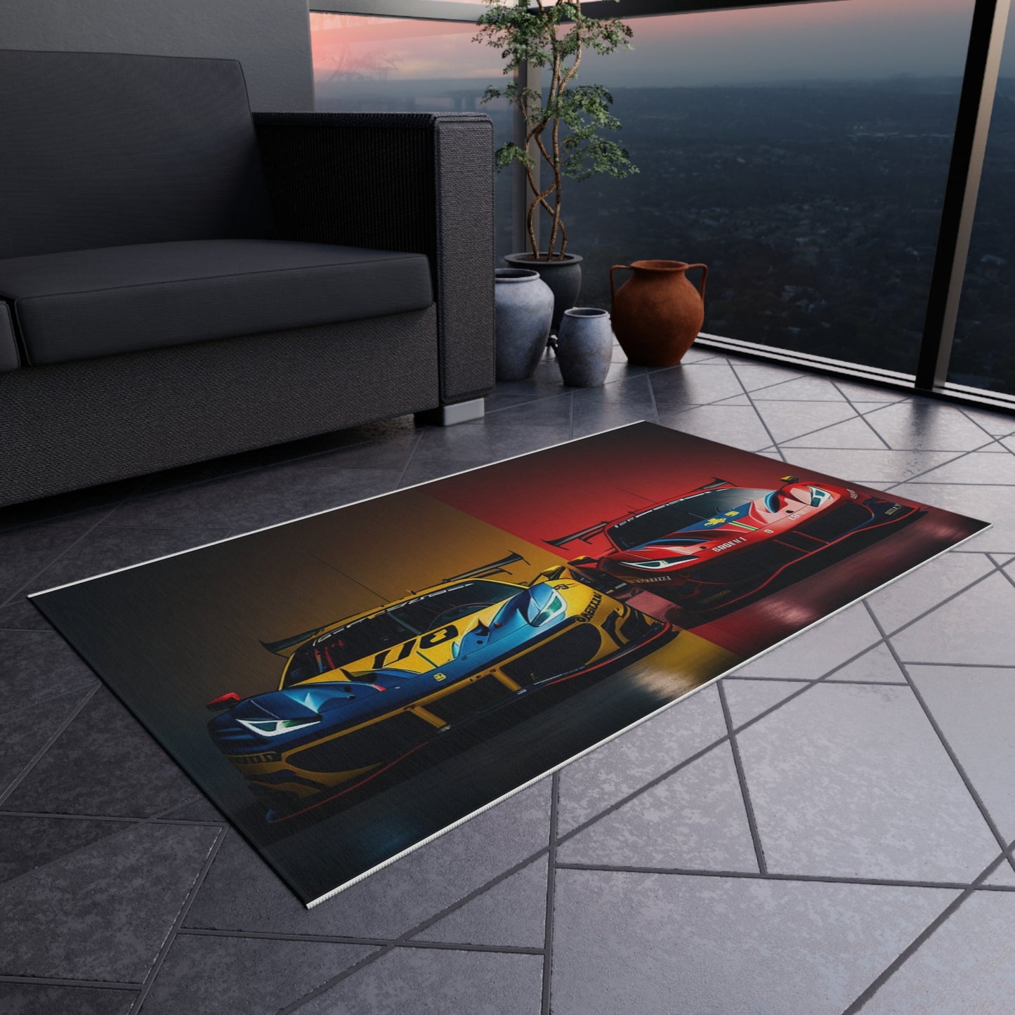 Outdoor Rug  Ferrari Red Blue 3