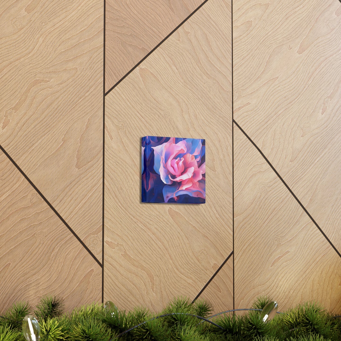 Canvas Gallery Wraps Pink & Blue Tulip Rose 1
