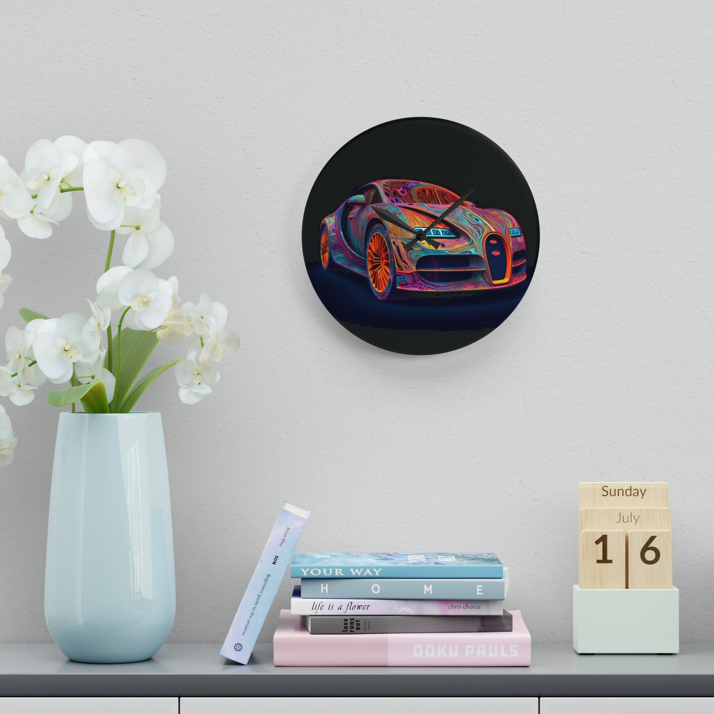 Acrylic Wall Clock Bugatti Abstract Concept 1