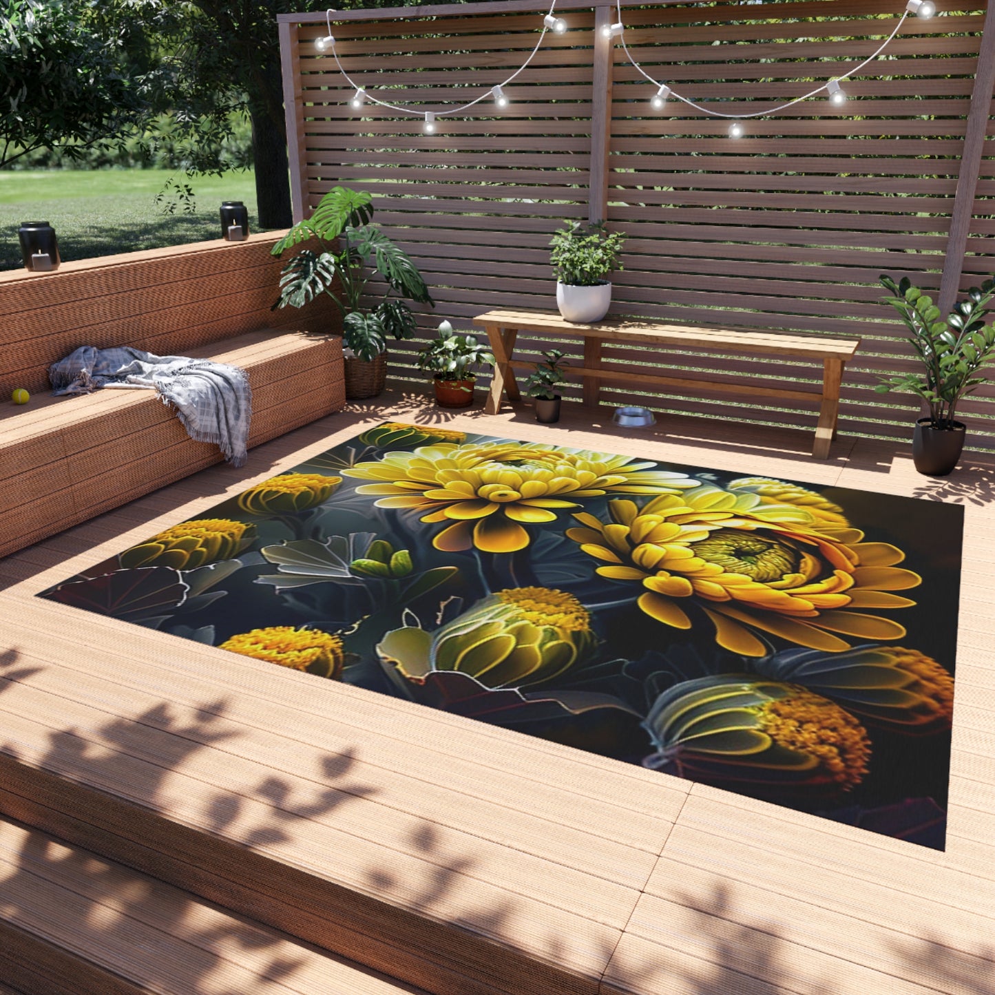 Outdoor Rug  Yellow Hermosas Flores Amarillas 4