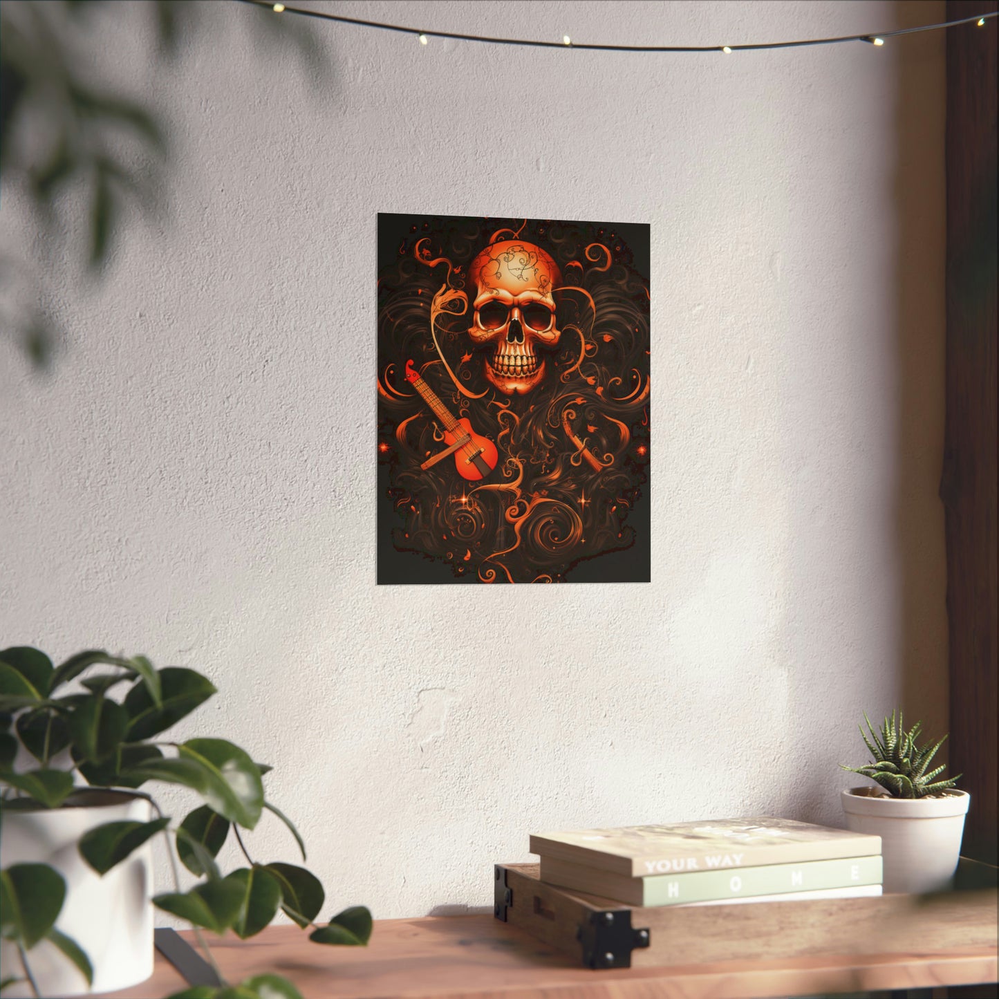 Premium Matte Vertical Posters Skull Treble Clef 4