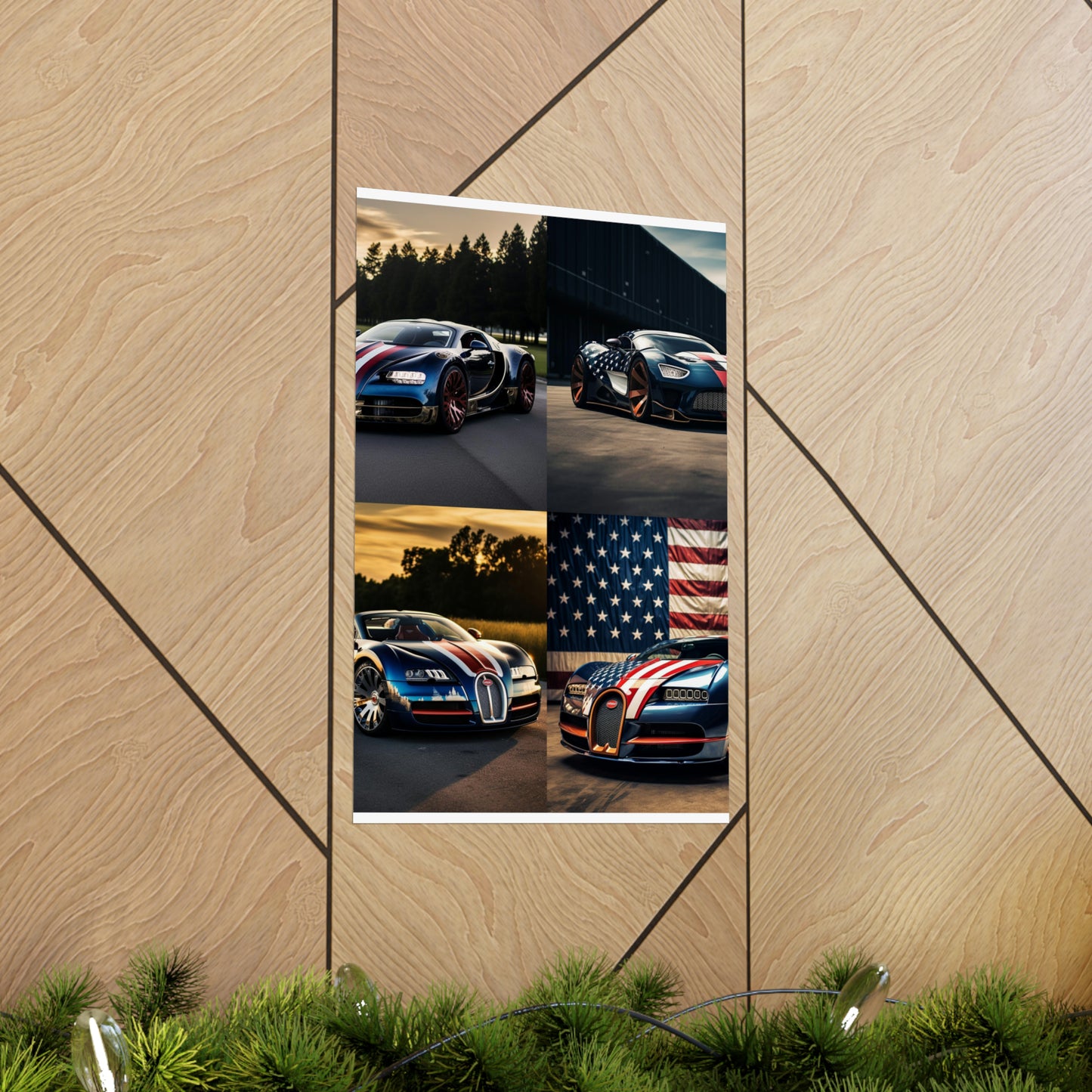 Premium Matte Vertical Posters Bugatti Flag American 5