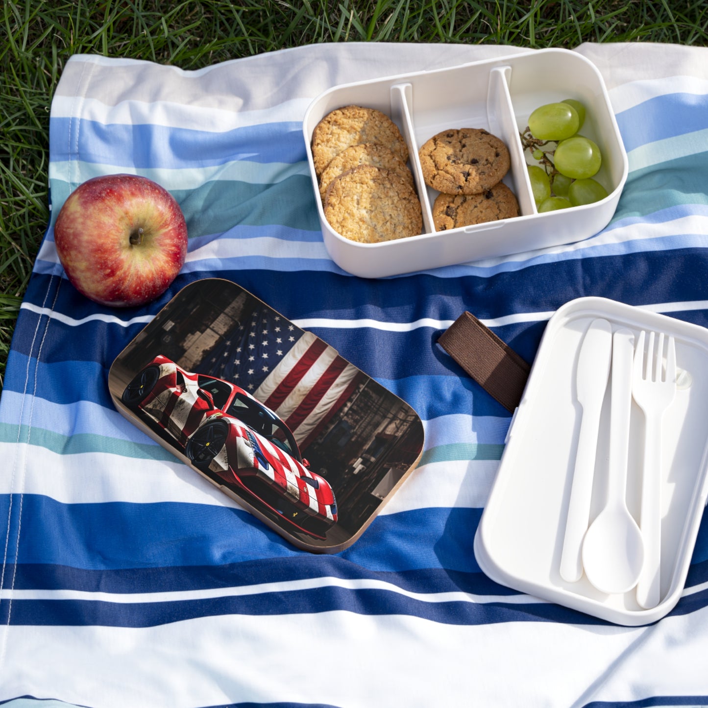 Bento Lunch Box American Flag Farrari 2