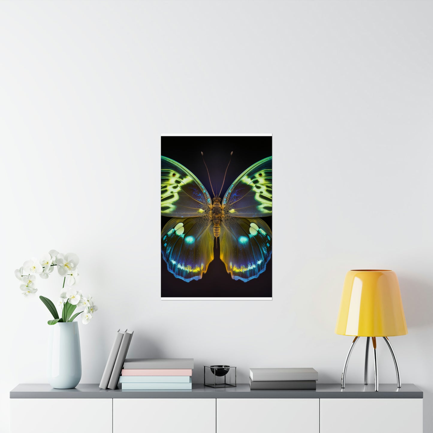 Premium Matte Vertical Posters Neon Hue Butterfly 1