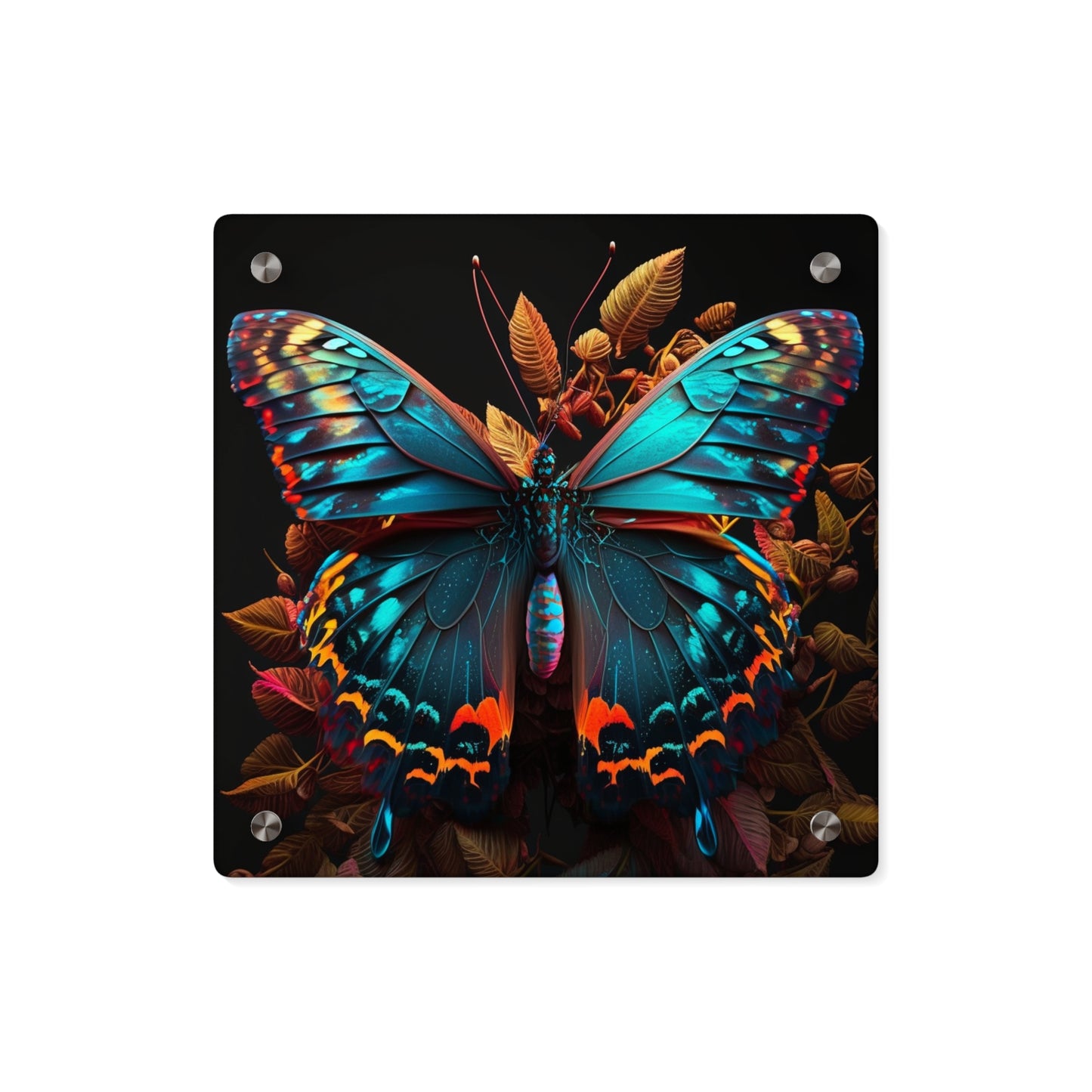 Acrylic Wall Art Panels Hue Neon Butterfly 1