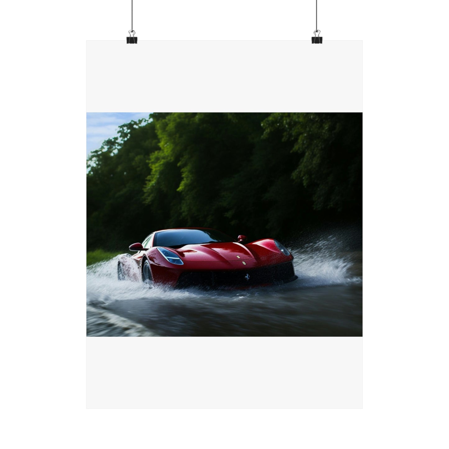 Premium Matte Vertical Posters Water Ferrari Splash 1