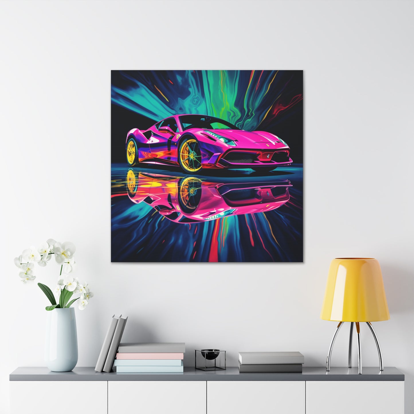 Canvas Gallery Wraps Pink Ferrari Macro 4