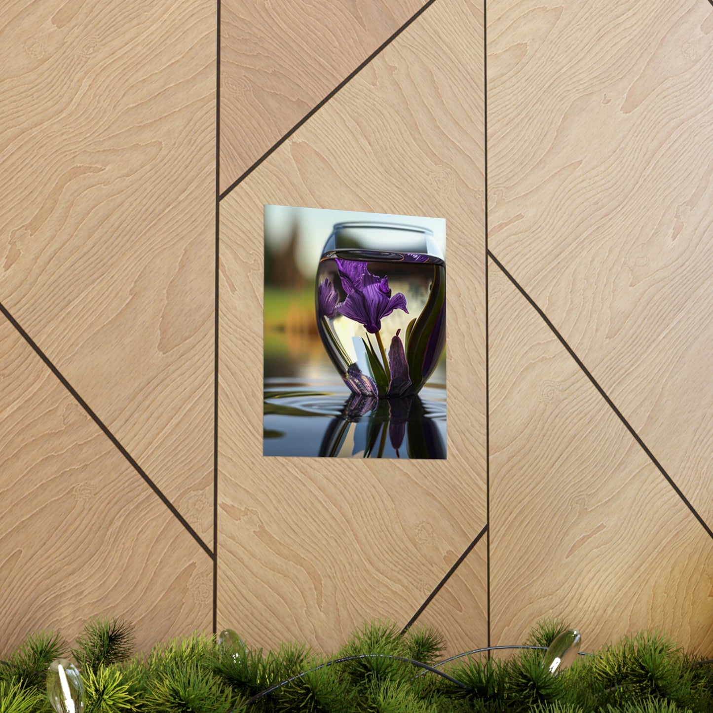 Premium Matte Vertical Posters Purple Iris in a vase 3