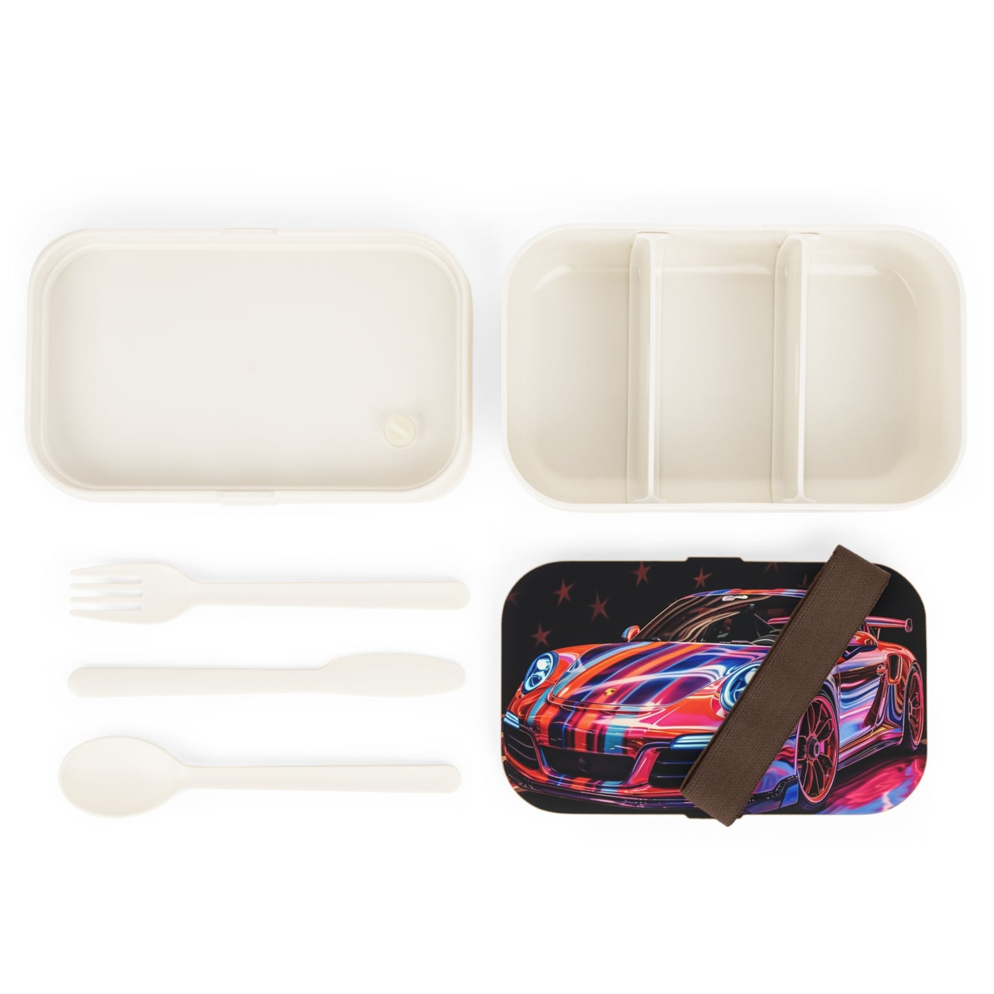 Bento Lunch Box American Flag Colored Porsche 3