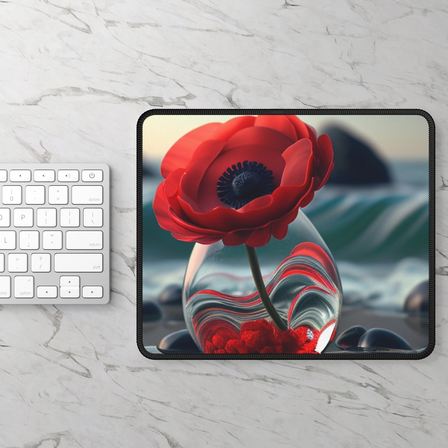 Gaming Mouse Pad  Red Anemone in a Vase 1