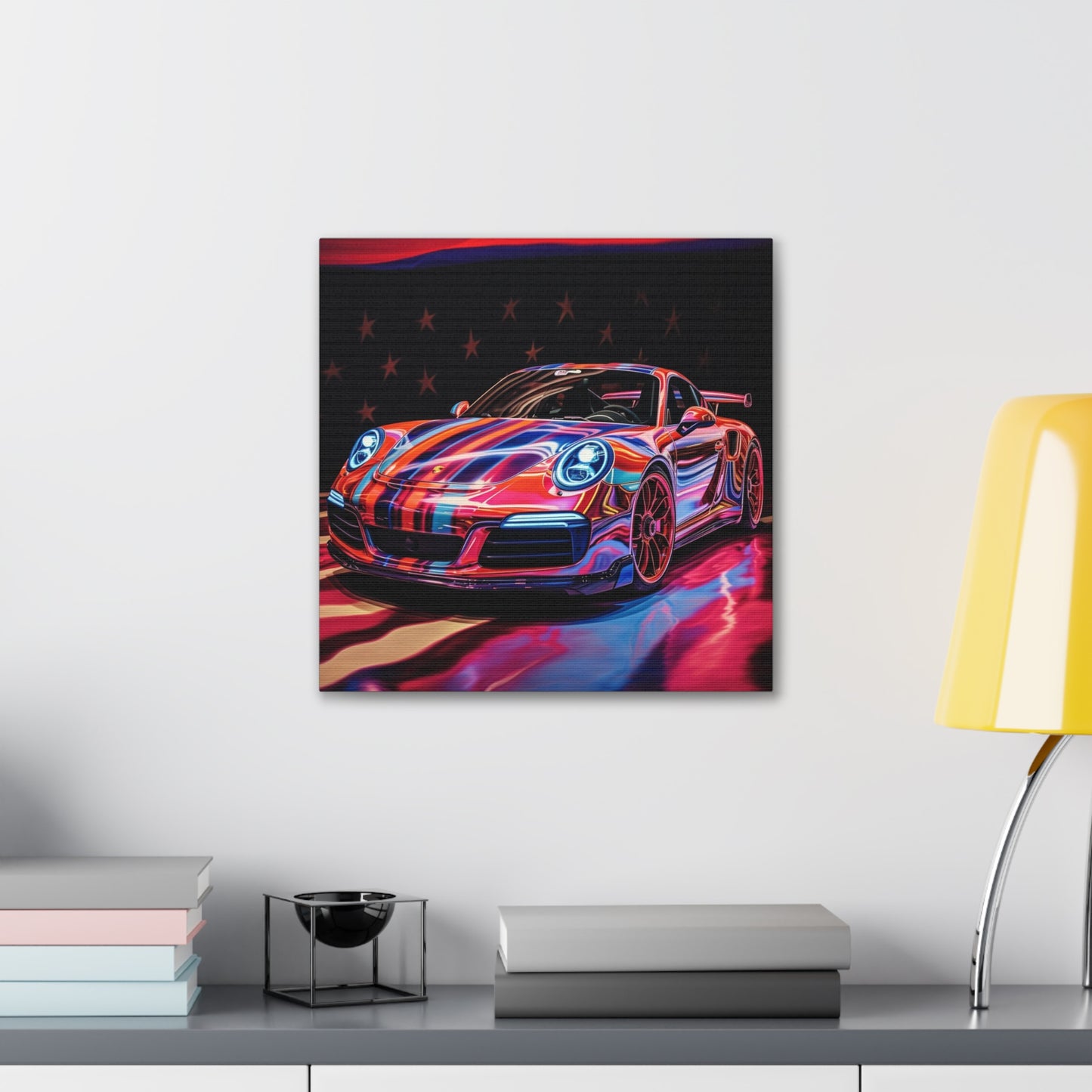 Canvas Gallery Wraps American Flag Colored Porsche 3