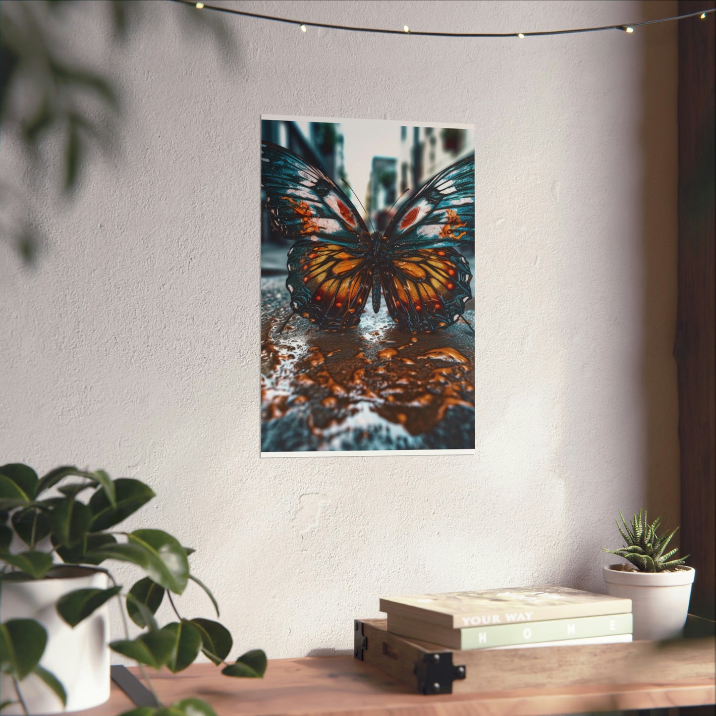 Premium Matte Vertical Posters Water Butterfly Street 3