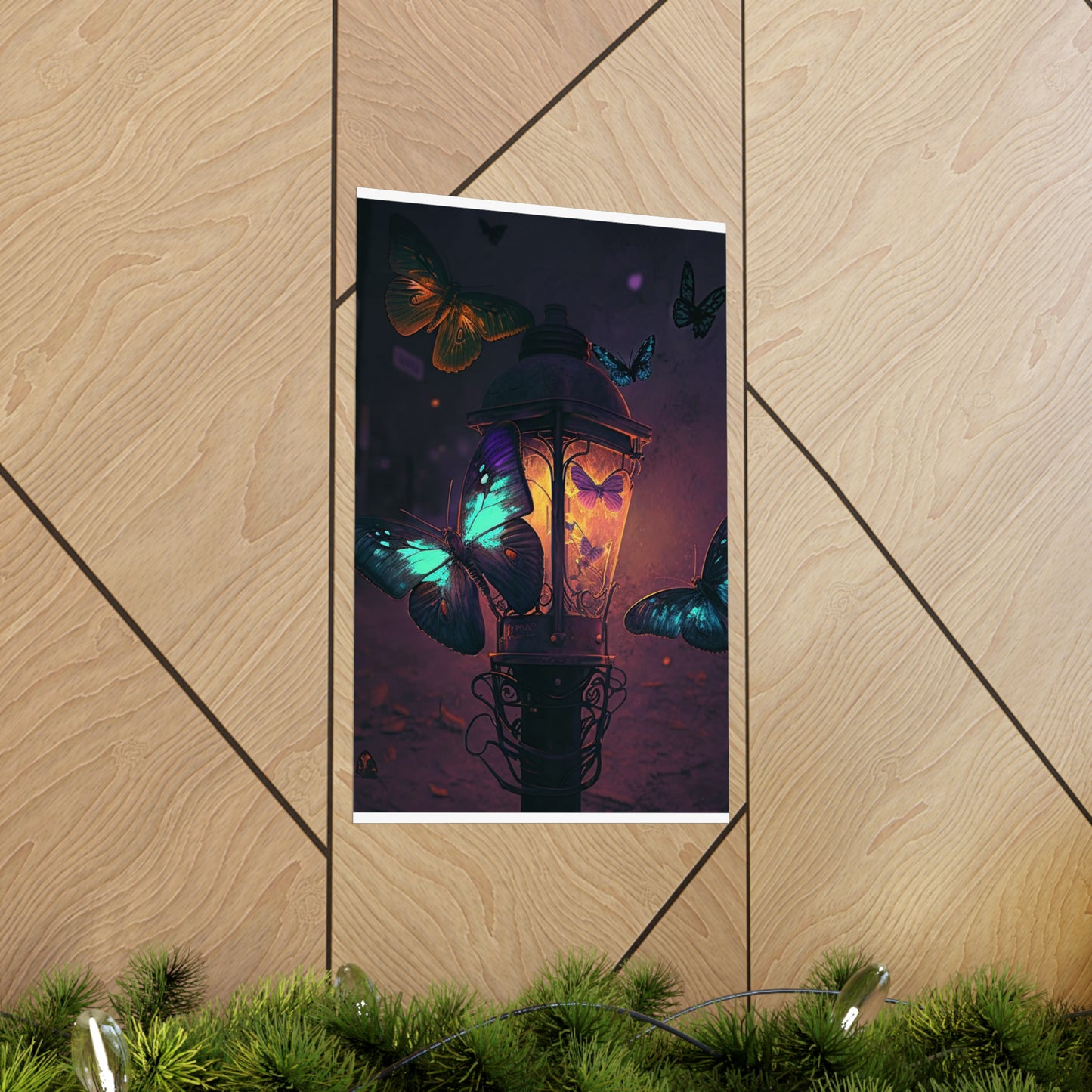 Premium Matte Vertical Posters Street Light Butterfly 4