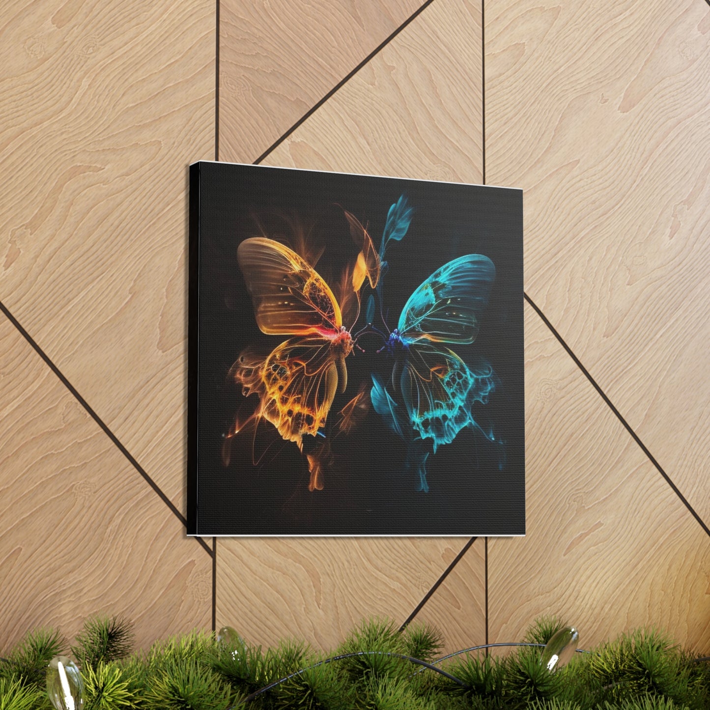 Canvas Gallery Wraps Kiss Neon Butterfly 2