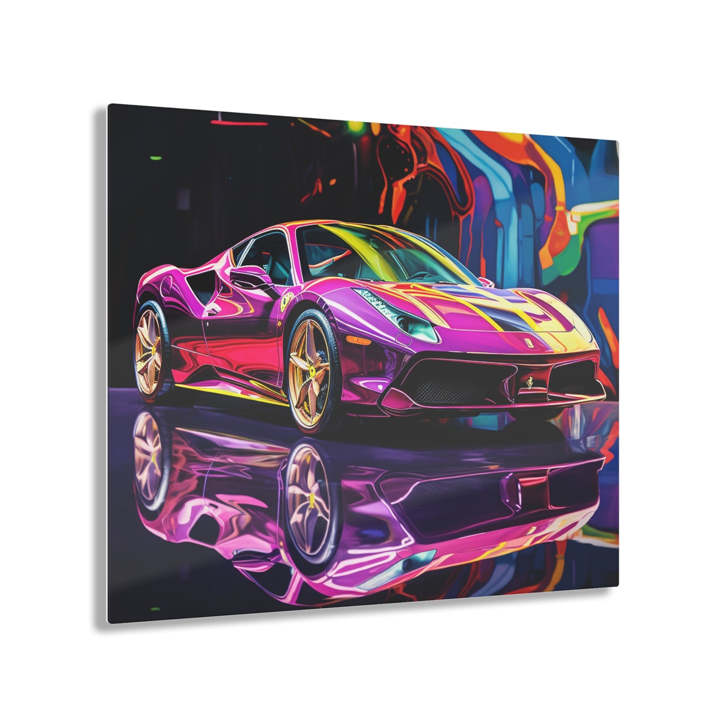 Acrylic Prints Pink Macro Ferrari 2