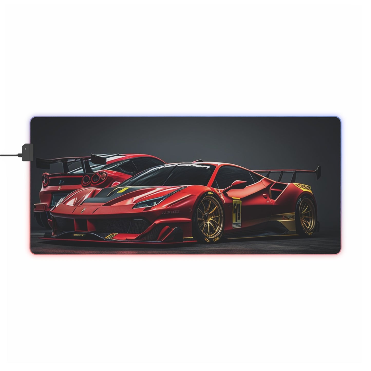 LED Gaming Mouse Pad Ferrari Red 3