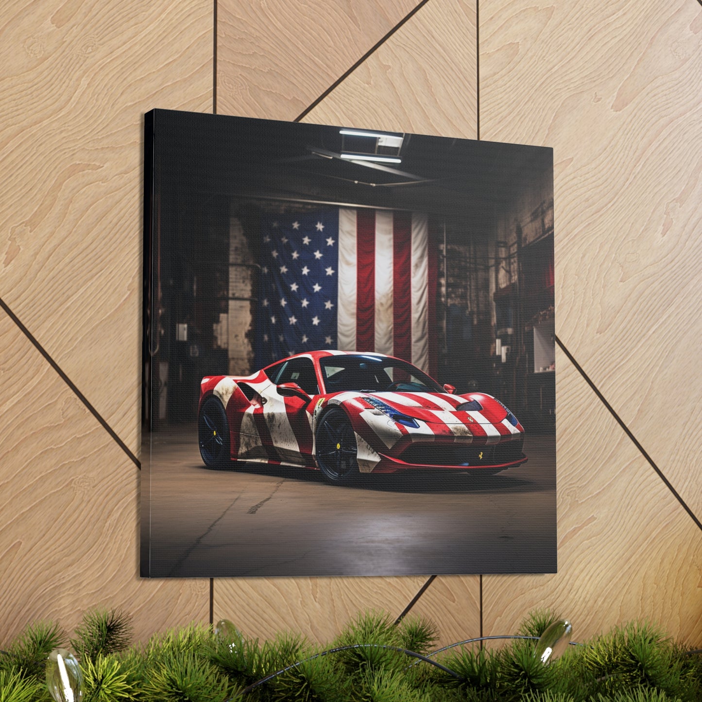 Canvas Gallery Wraps American Flag Farrari 2