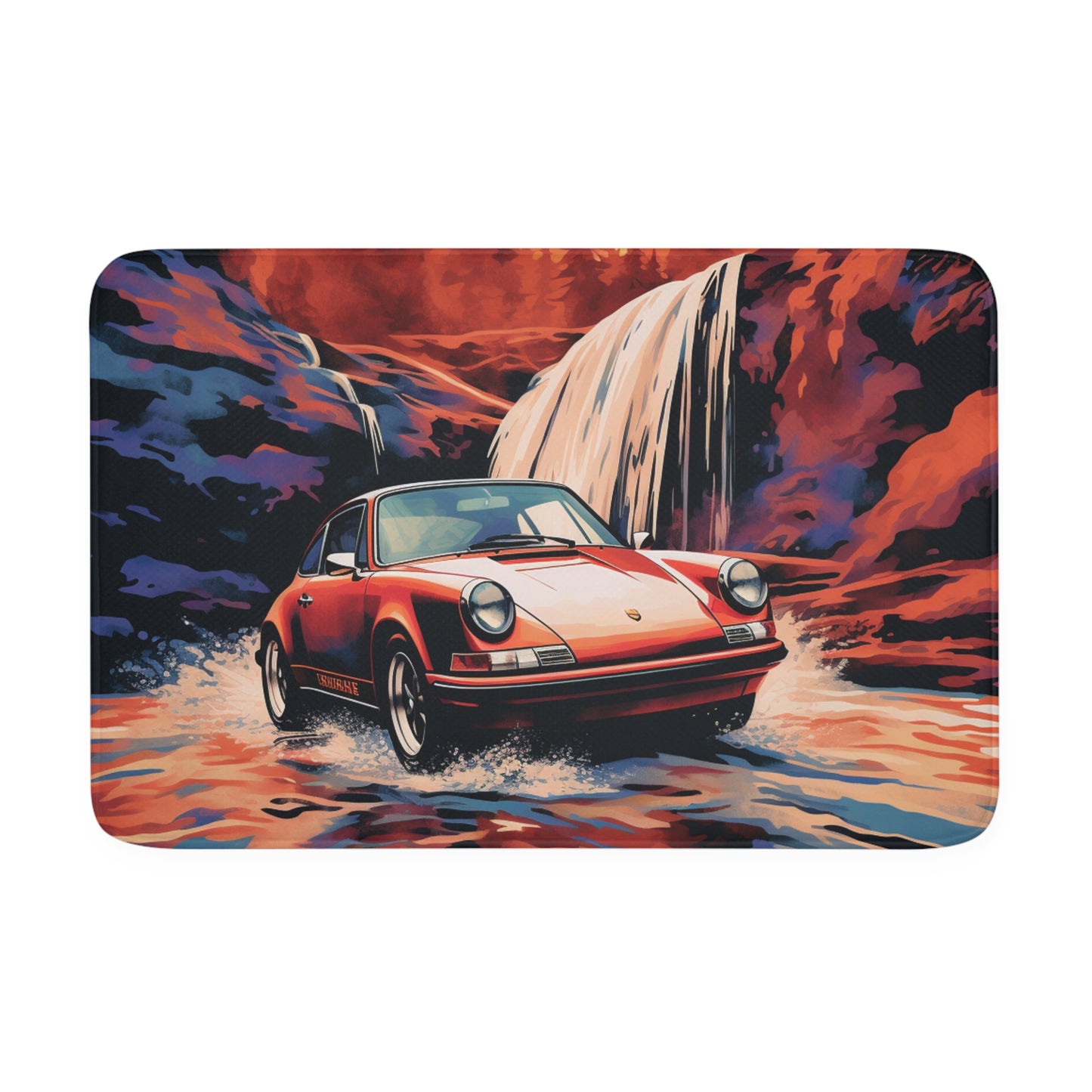 Memory Foam Bath Mat American Flag Porsche Abstract 4