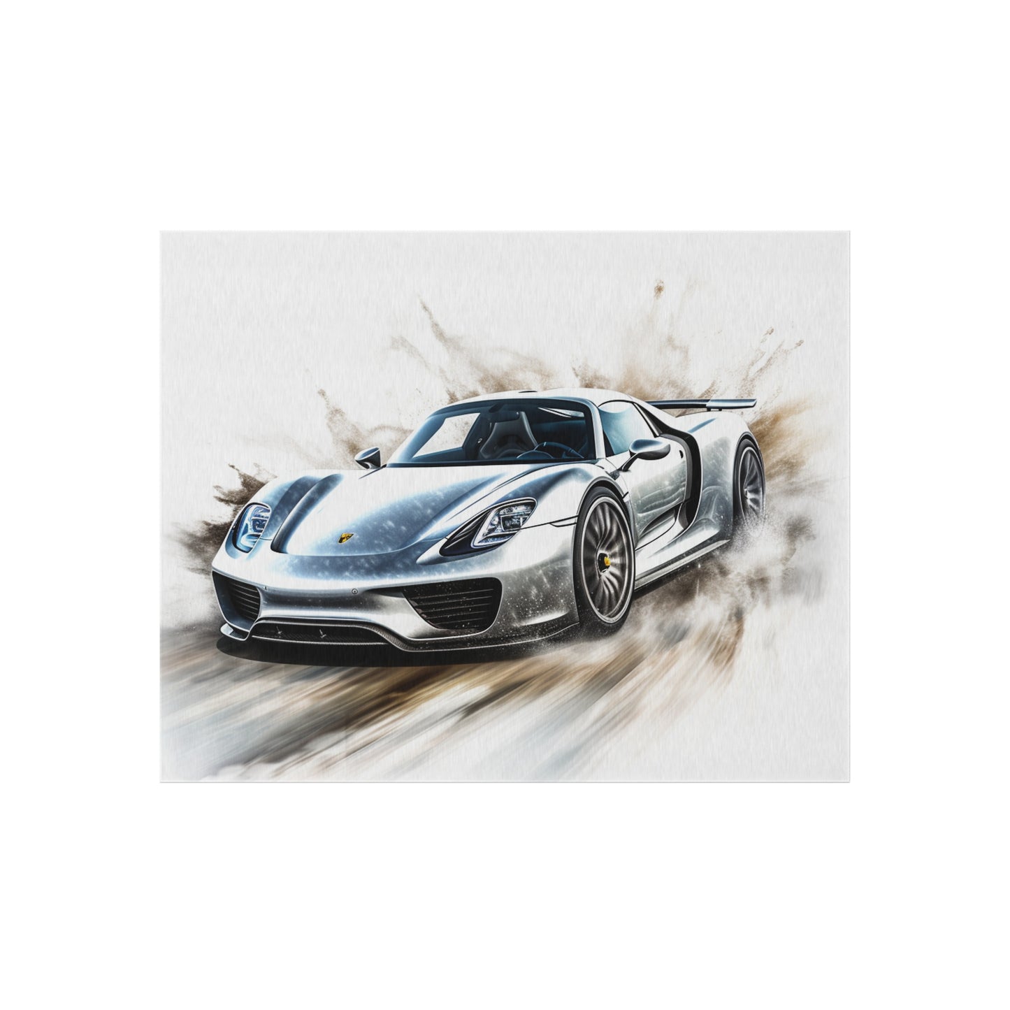 Outdoor Rug  918 Spyder white background driving fast with water splashing 2