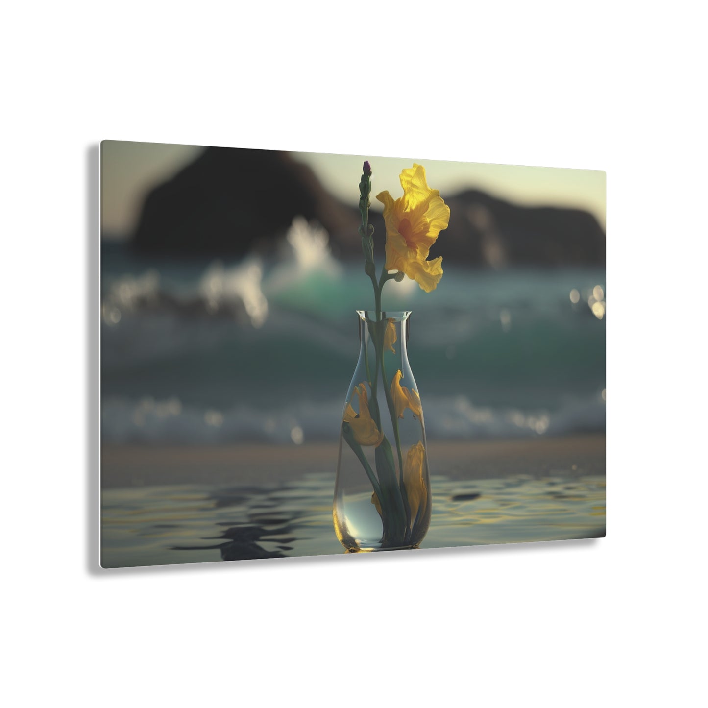 Acrylic Prints Yellow Gladiolus glass 2