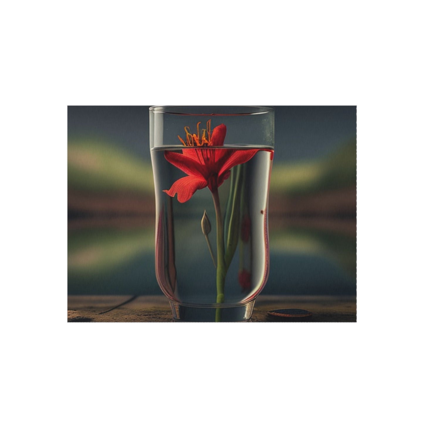 Outdoor Rug  Red Lily in a Glass vase 1