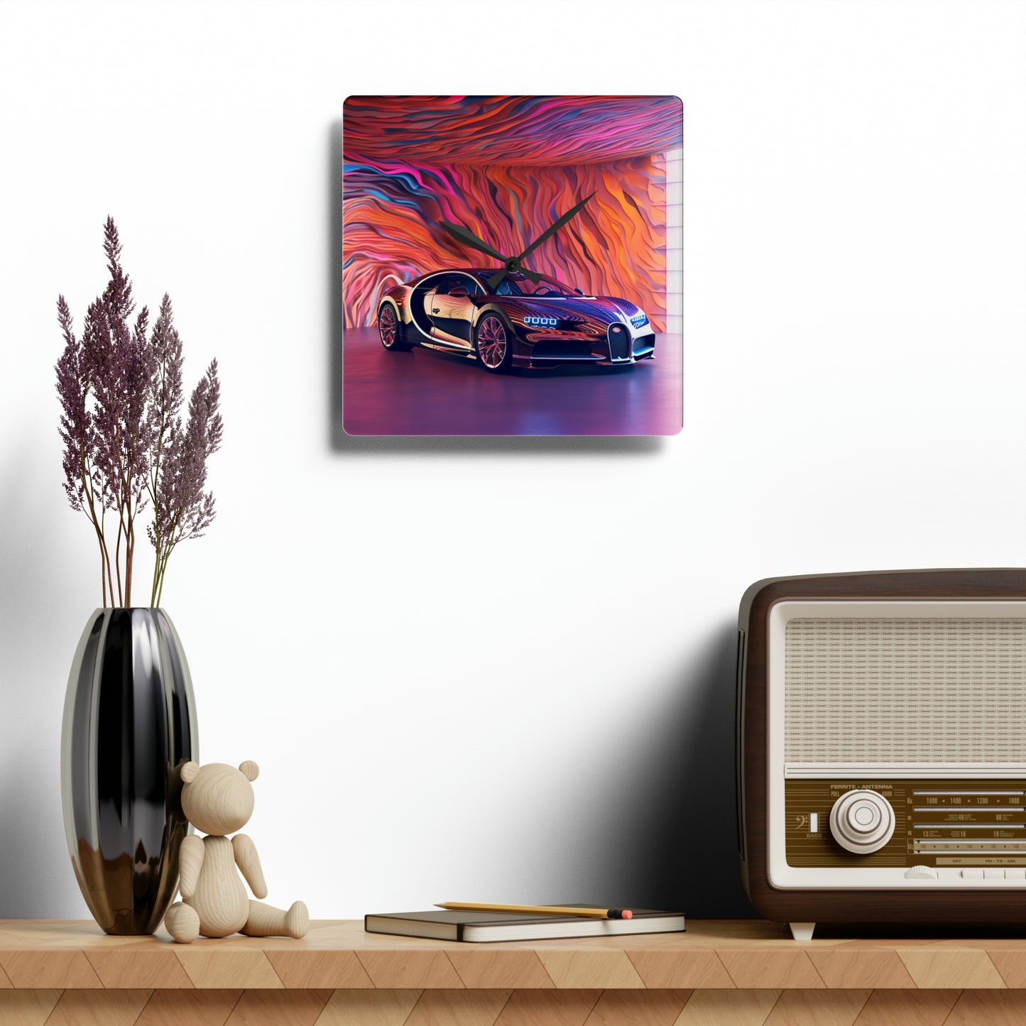 Acrylic Wall Clock Bugatti Abstract Flair 4