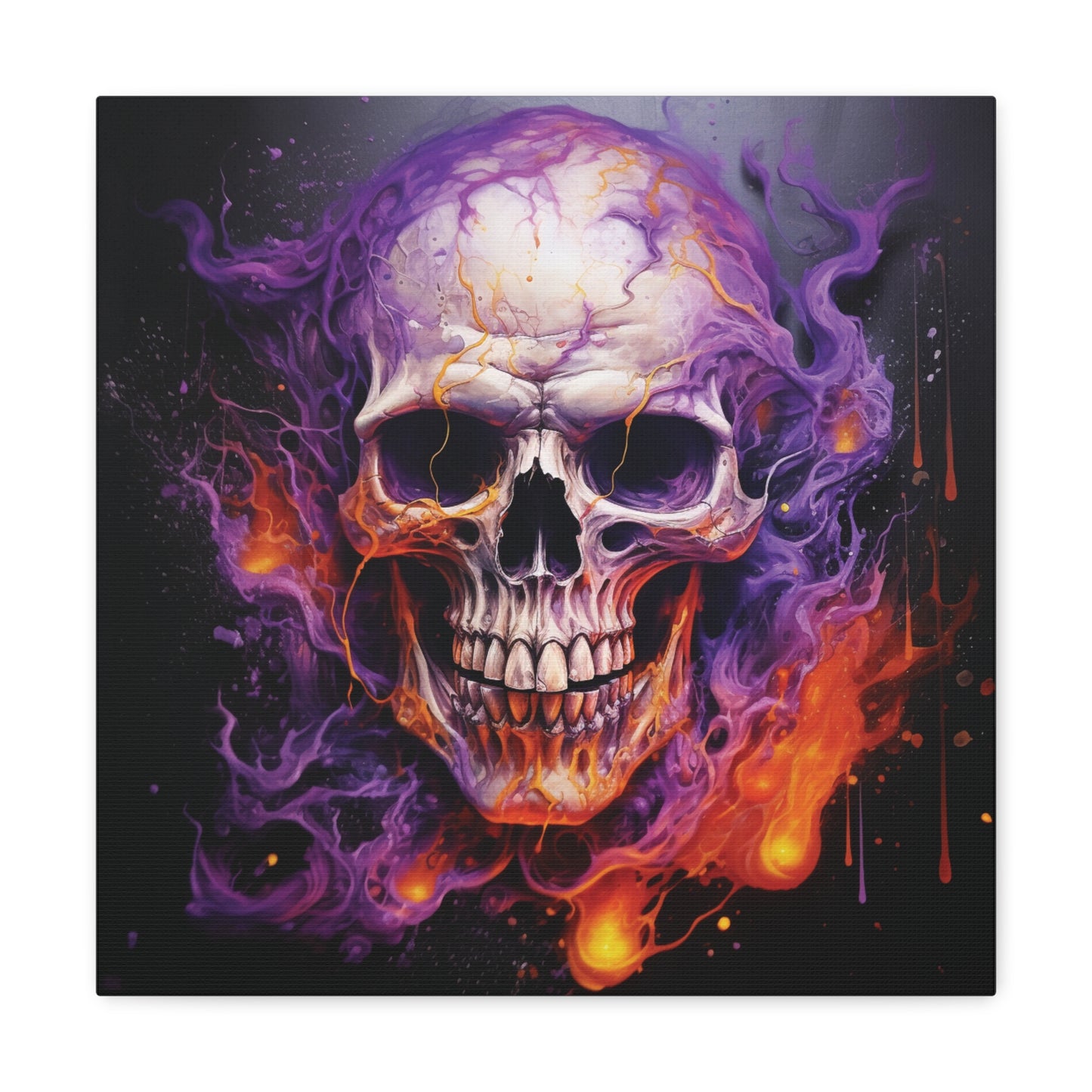 Canvas Gallery Wraps Skull Flames 2