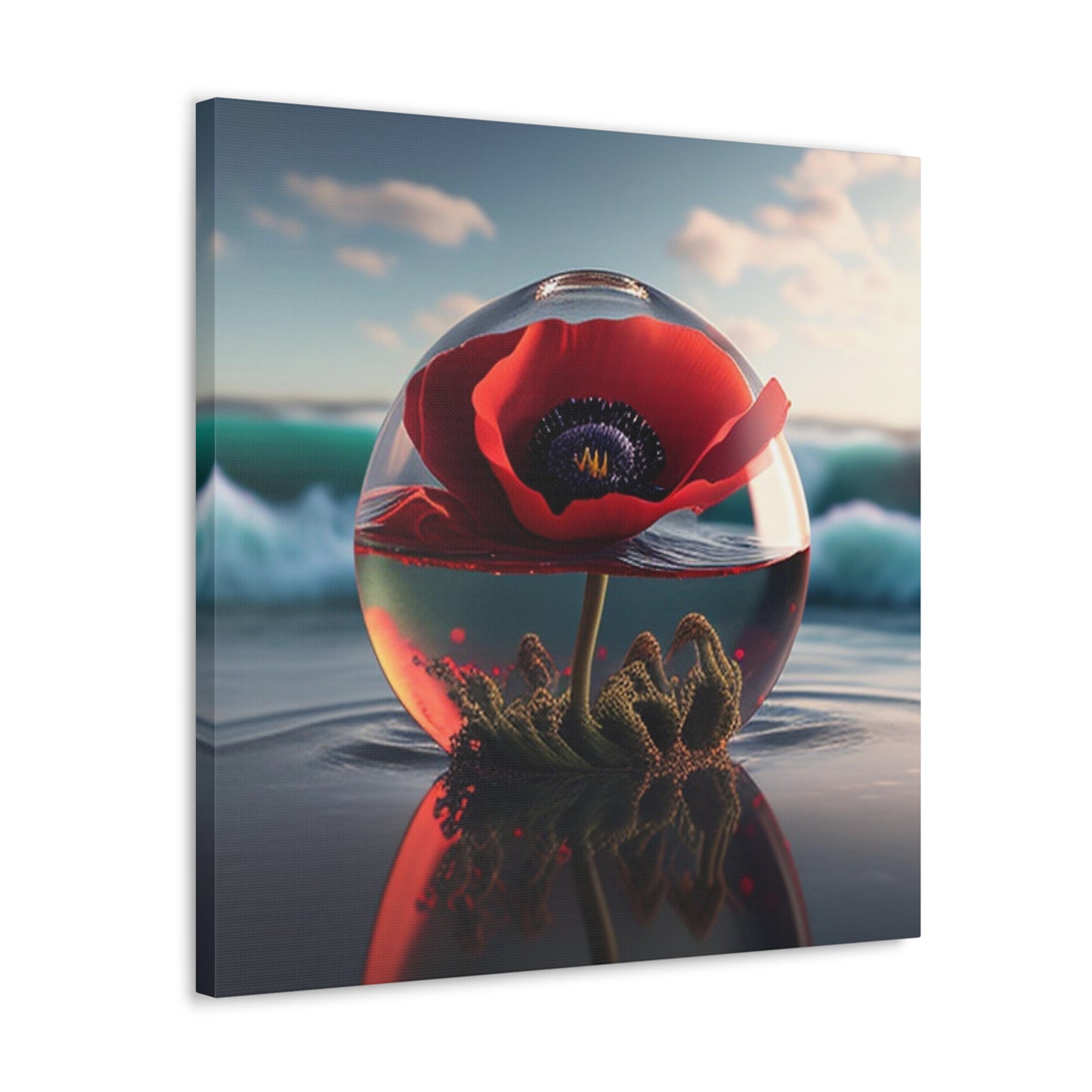 Canvas Gallery Wraps Red Anemone in a Vase 4