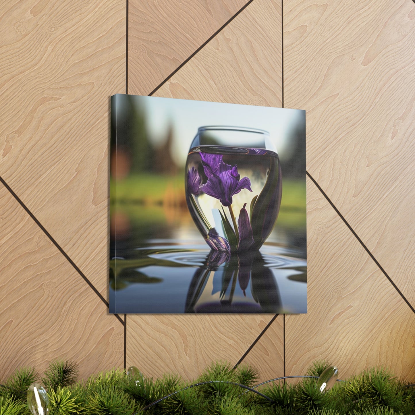 Canvas Gallery Wraps Purple Iris in a vase 3